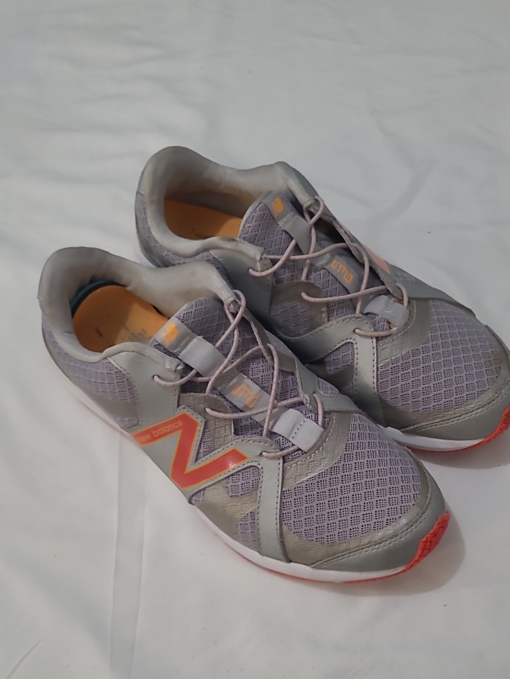 New Balance Women’s Gray/orange Pull On Athletic Sneakers 536SP Sz 8 Low Top